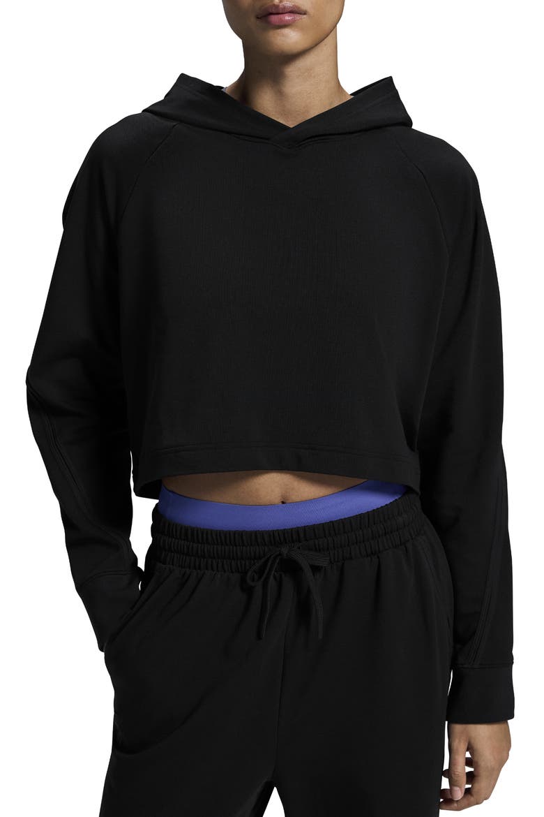 Studio Crop Hoodie, Main, color, BLACK