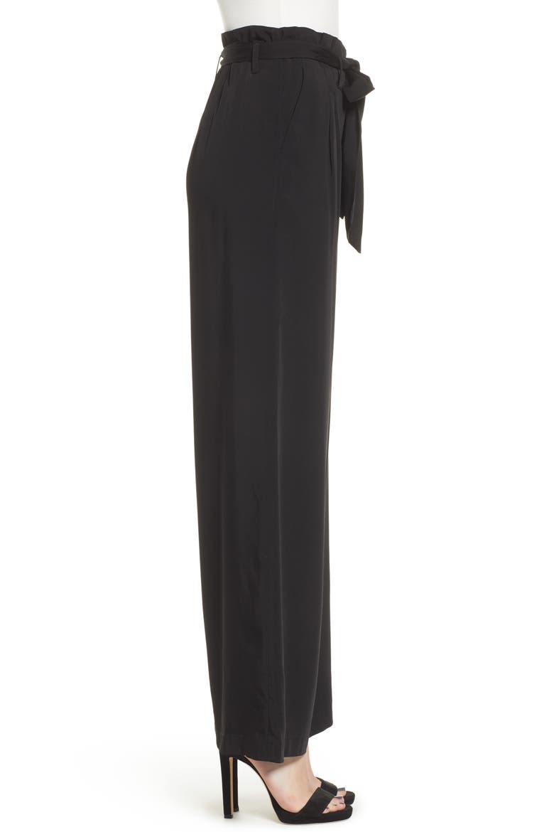 Tie Waist Pants, Alternate, color, BLACK