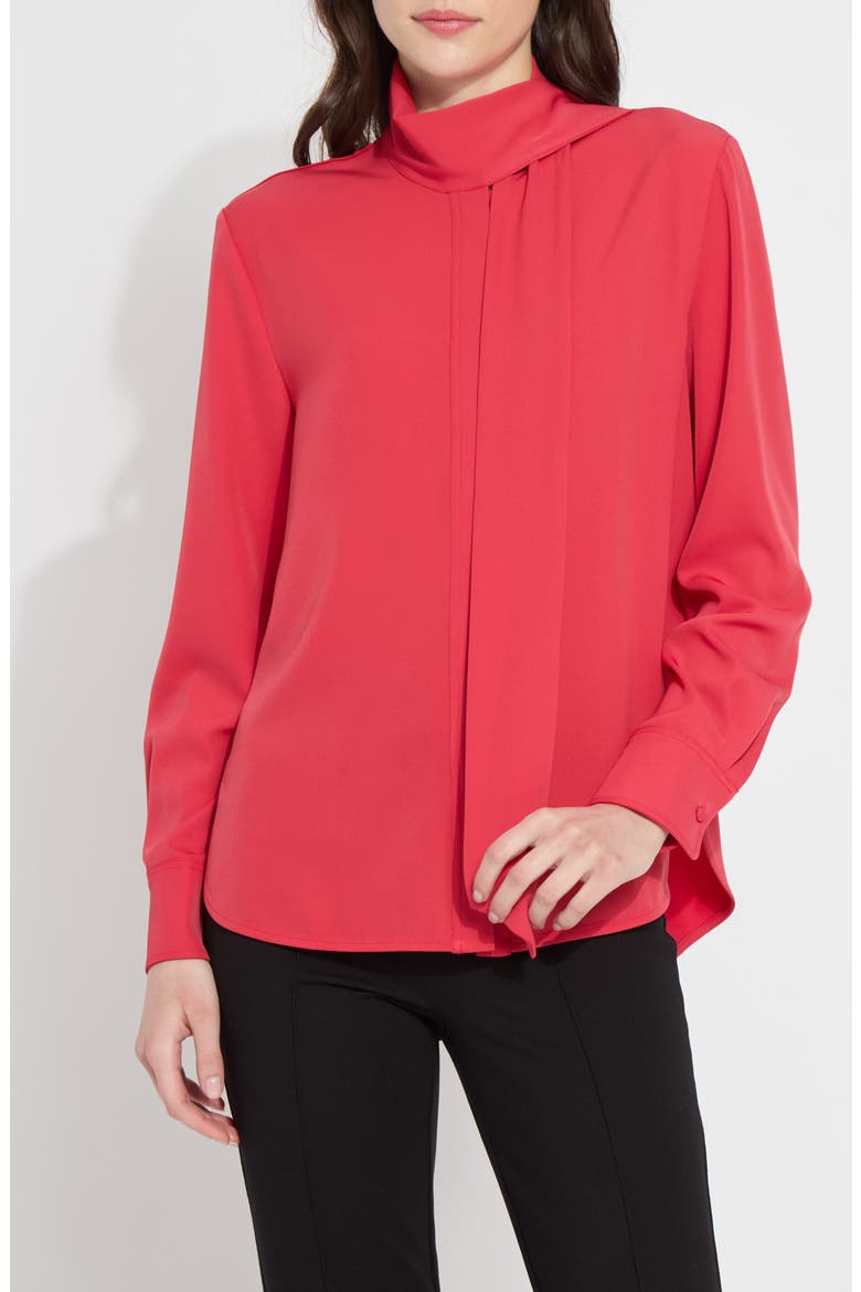 Odette Scarf Neck Top, Alternate, color, DEFINED RED