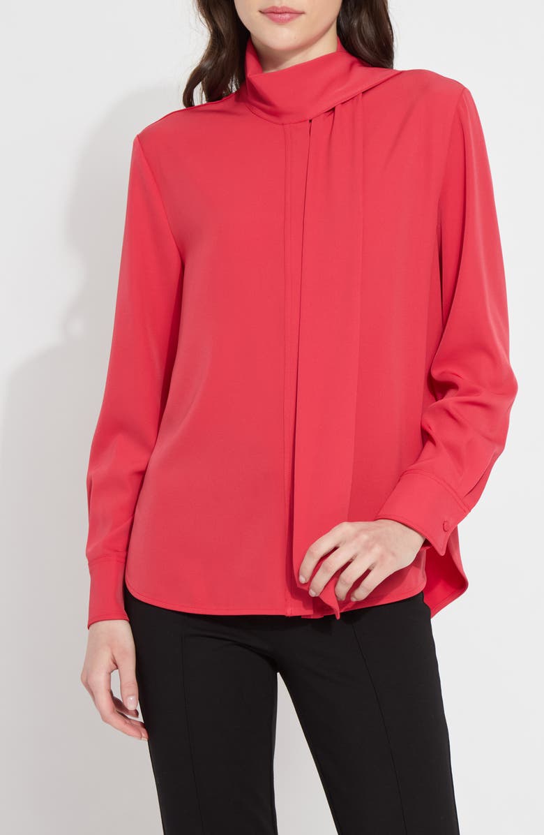 Lysse Odette Scarf Neck Top, Alternate, color, Defined Red