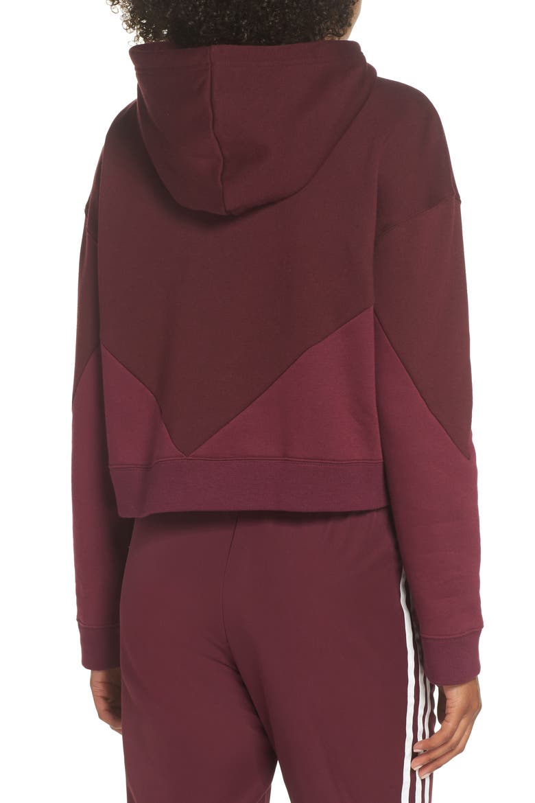 Crop Hoodie, Alternate, color, MAROON