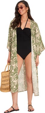 Gottex Beach Life Noam Short Sleeves Swim Cover Up Robe