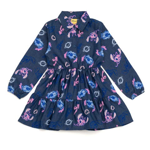Long Sleeve Chambray Dress (Toddler, Little Kid & Big Kid)