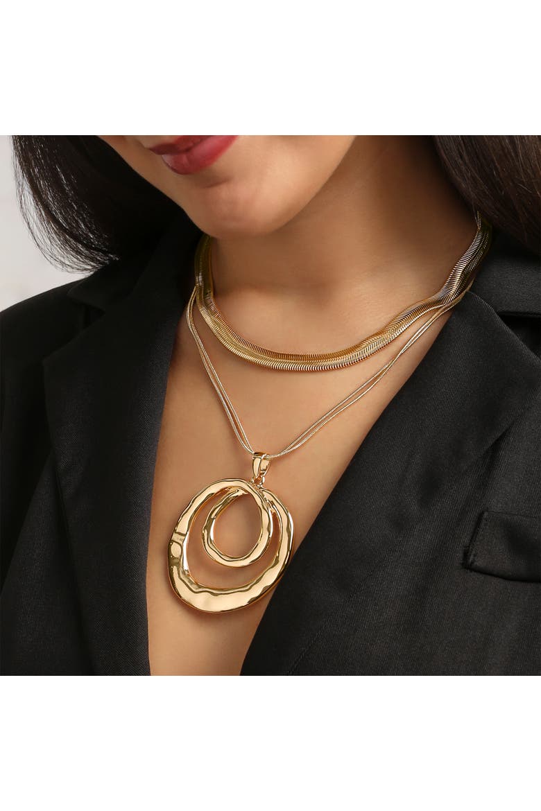 Elegant Layered Necklace, Alternate, color, Gold