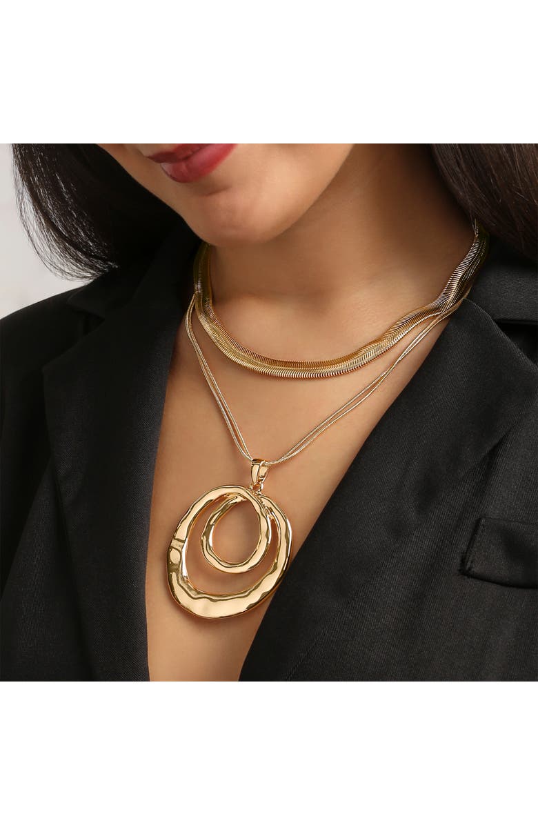 BCBG Elegant Layered Necklace, Alternate, color, Gold