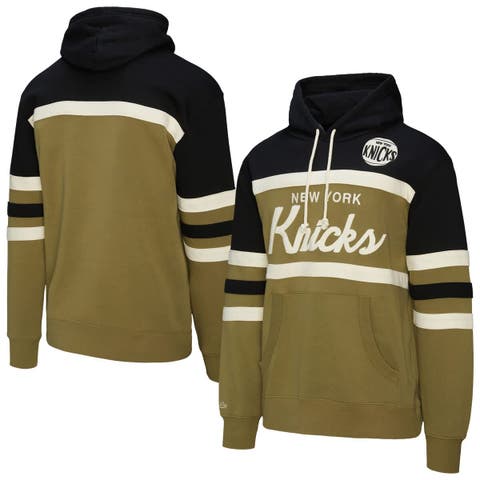 Men's Mitchell & Ness Olive/Black New York Knicks Double Clutch Head Coach Hoodie