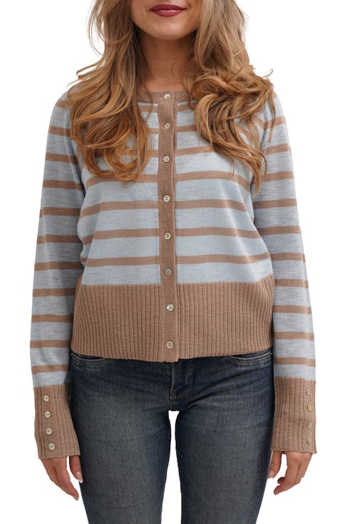 Stripe Contrast Cardigan