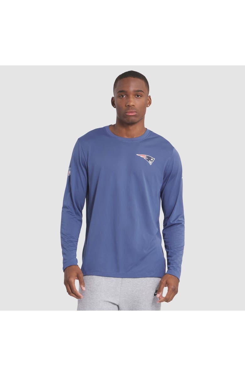 Nike Men's Nike  Storm Blue New England Patriots 2025 Rivalries Collection Sideline Legend Dri-FIT Long Sleeve T-Shirt, Main, color, 