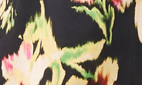 Shop Vince Camuto Floral Tiered Midi Dress In Rich Black