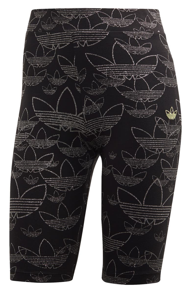 adidas Originals Metallic Print Bike Shorts, Alternate, color,