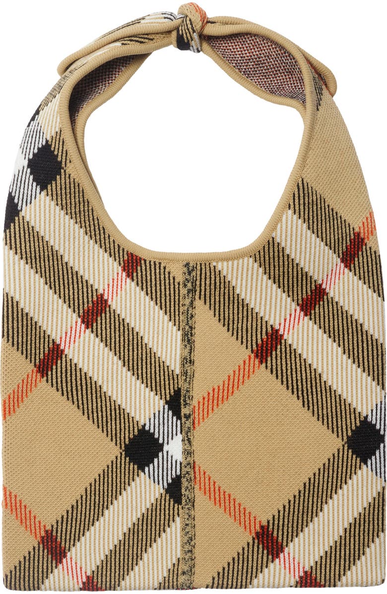 Burberry Check Tie Bag, Alternate, color,