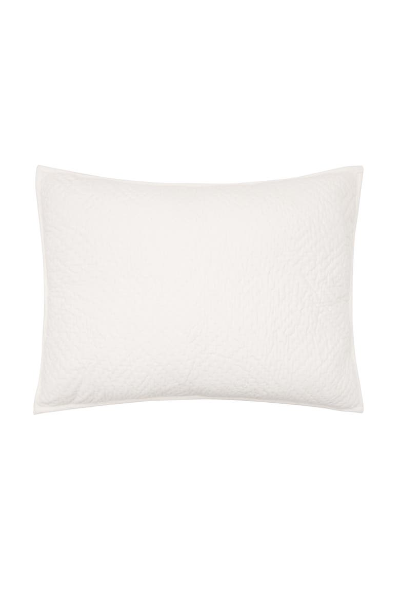 Vela Ivory Cotton Standard Pillow Sham, Main, color, Off-White