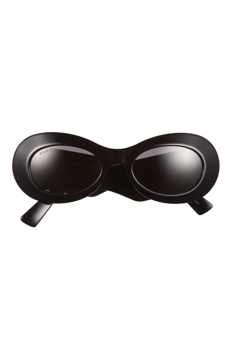 52mm Oval Sunglasses, Main, color, BLACK BLACK GREY