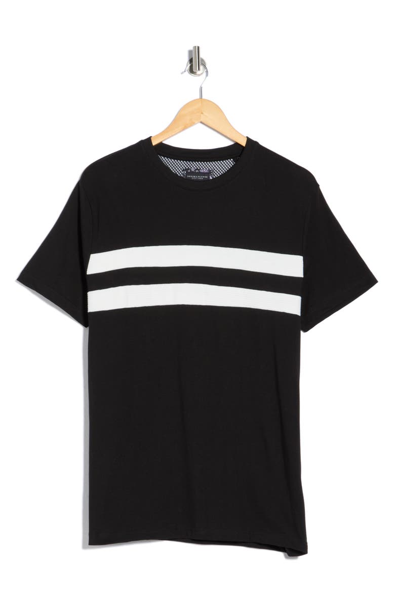 DENIM AND FLOWER Stripe Knit T-Shirt, Main, color, Black