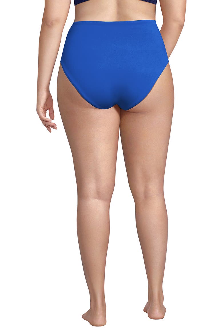 Tugless QuickDry High Waisted High Leg Bikini Bottoms, Alternate, color, Bright Cobalt Blue