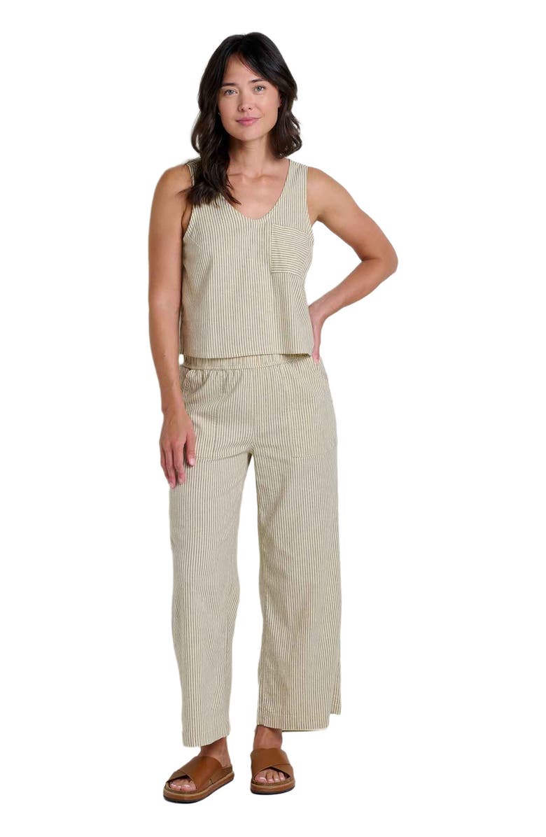 Toad & Co Taj Hemp Button Back Tank, Main, color, Barley Railroad Stripe