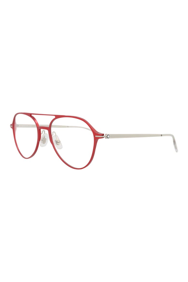55mm Aviator Optical Glasses, Alternate, color, RED SILVER TRANSPARENT