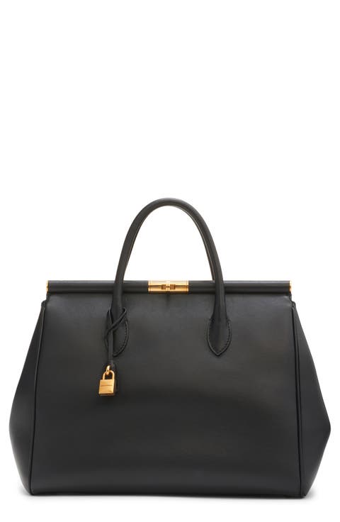 ★DOLCE & GABBANA BLACK PANAMA AND LEATHER TOP HANDLE バッグ 0400020071492_BLACK?wid=600&