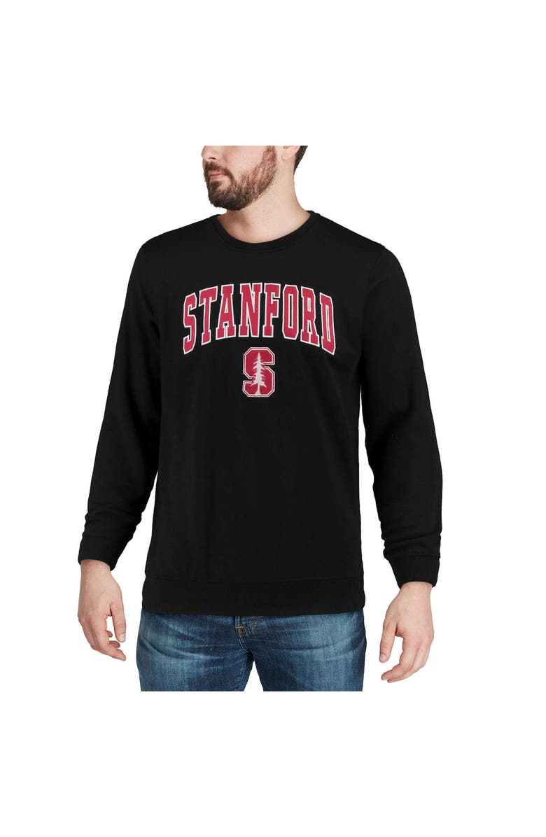 COLOSSEUM Men's Colosseum Black Stanford Cardinal Arch & Logo Crew Neck Sweatshirt, Alternate, color, Black