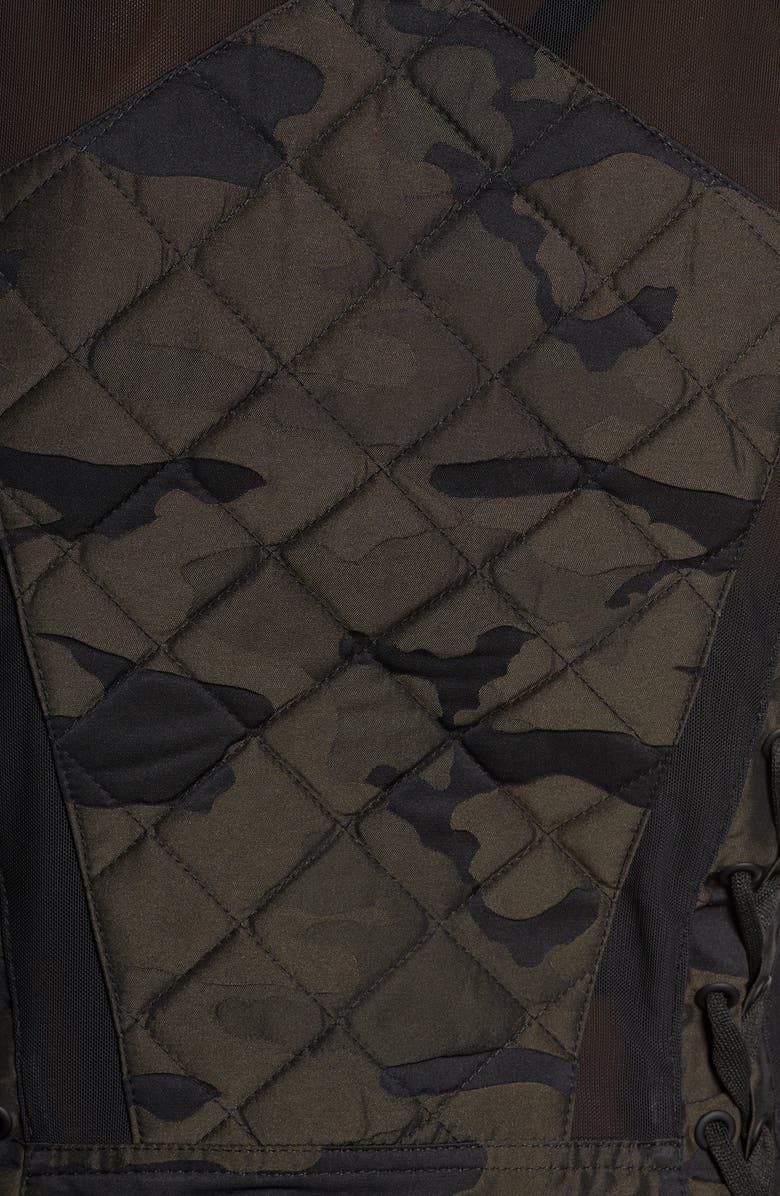 Blanc Noir Camo Mesh Moto Jacket, Alternate, color, Camo