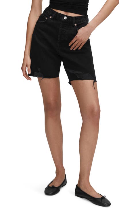Black Double Pocket Bermuda Denim Shorts BCDF-233303 - Round Rock