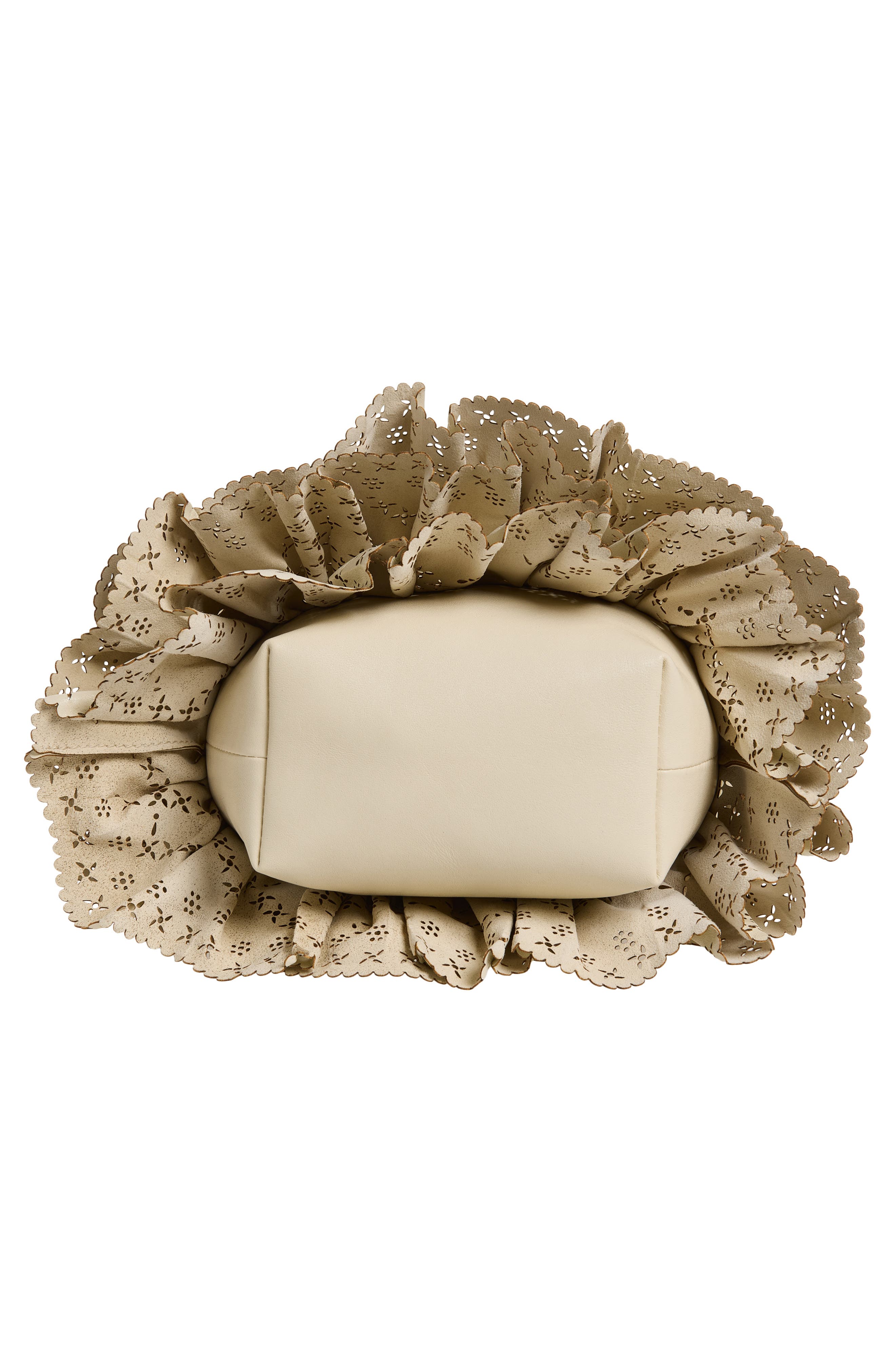 Burberry Bridle Perforated Ruffles Shoulder Bag, Alternate, color, Soap