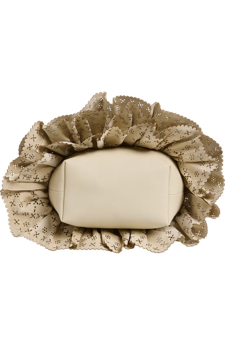 Burberry Bridle Perforated Ruffles Shoulder Bag, Alternate, color, Soap