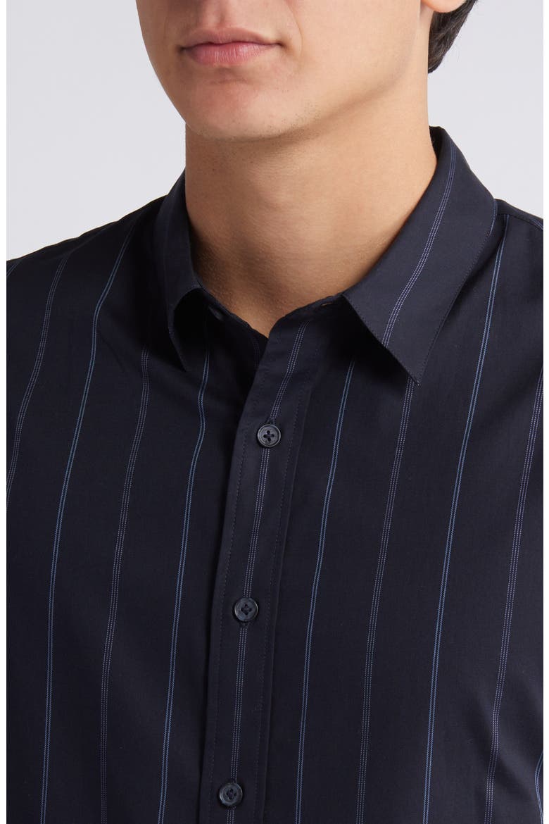 Soft Stripe Short Sleeve Button-Up Shirt, Alternate, color, COASTAL/BAYOU