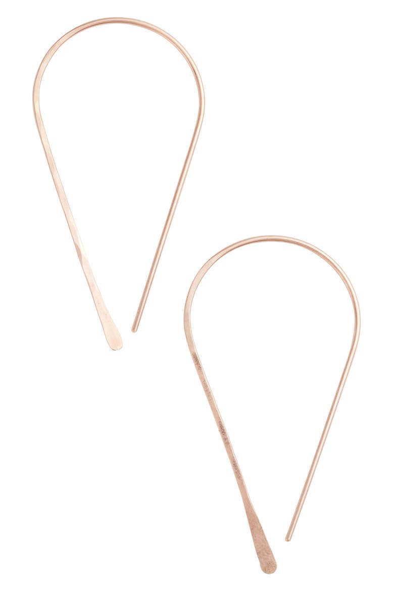 Lucky Threader Earrings, Main, color, ROSE GOLD