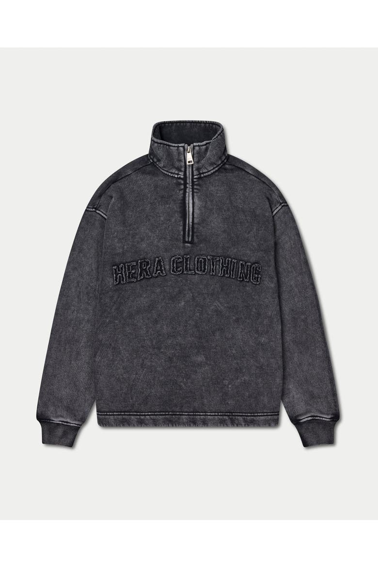 Faded 1/4 Zip Sweatshirt, Alternate, color, Washed Black