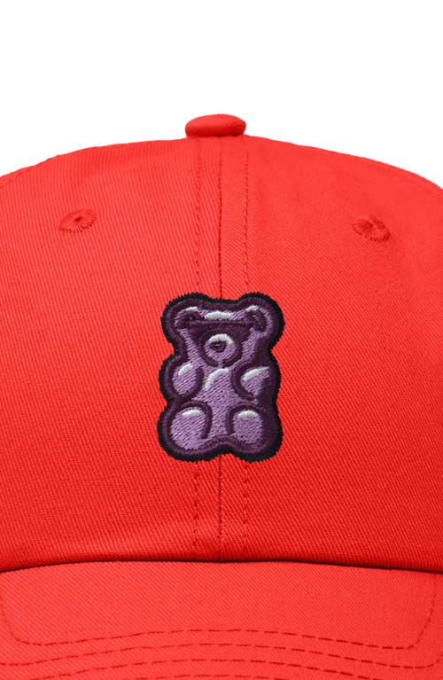 Dalix Purple Gummy Embroidered Cap In Red