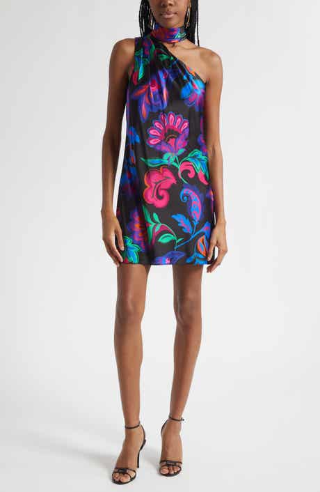 Dolly Asymmetric Stretch Silk Minidress