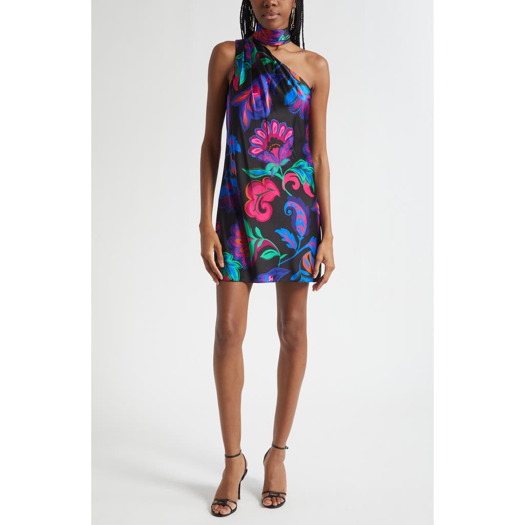 Ramy Brook Dolly Asymmetric Stretch Silk Minidress In Multi