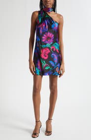 Ramy Brook Dolly Asymmetric Stretch Silk Minidress