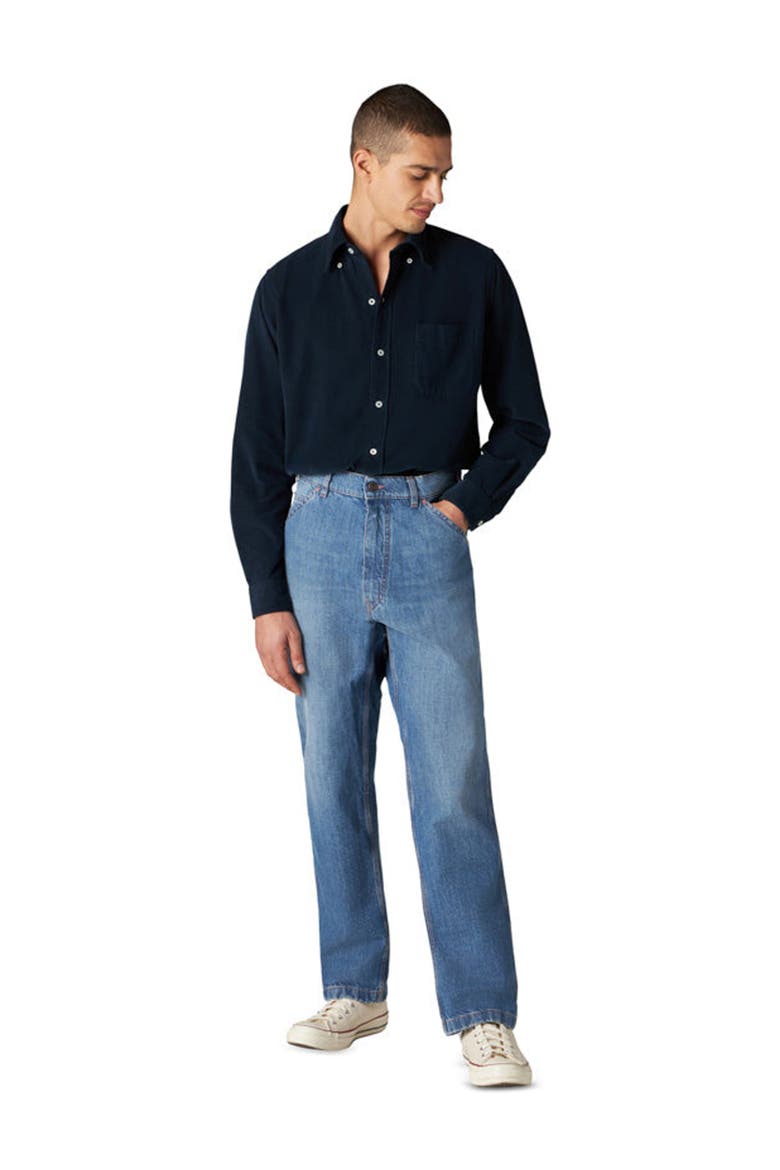 Allen Workwear Stone Wash Denim Trousers, Alternate, color, BLUE