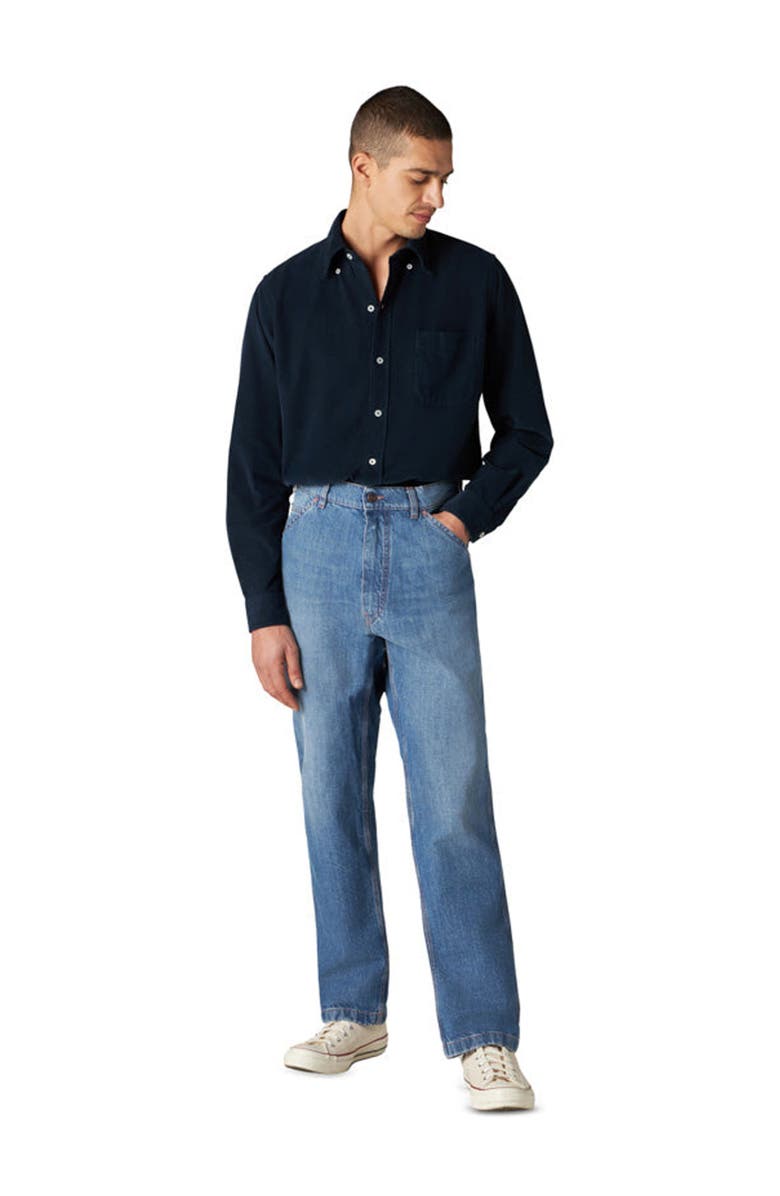 Fortela Allen Workwear Stone Wash Denim Trousers, Alternate, color, Blue