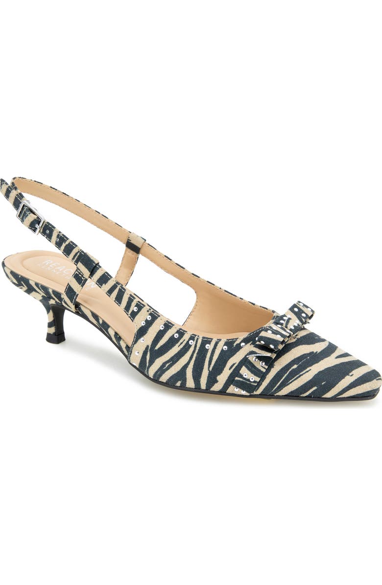 Reaction Kenneth Cole Manchester Slingback Kitten Heel Pump, Main, color, Zebra Micro