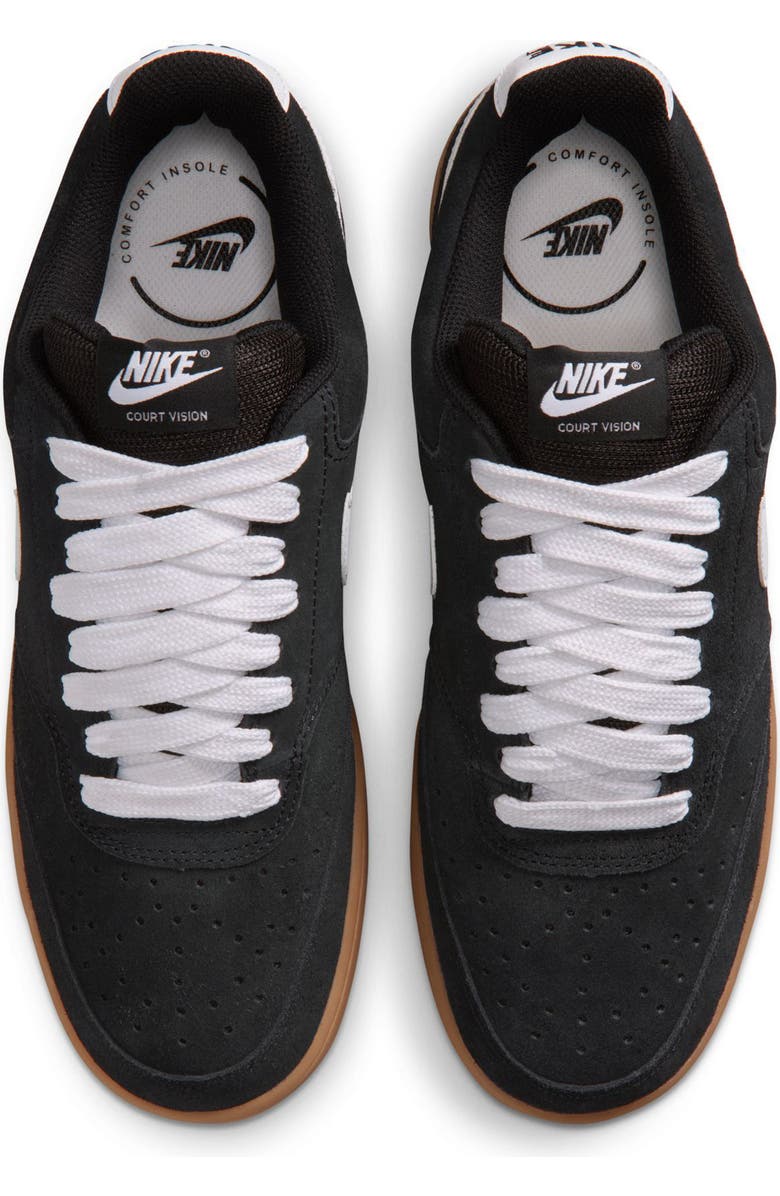 Nike Court Vision Low Top Sneaker, Alternate, color, Black/ Gum Medium Brown
