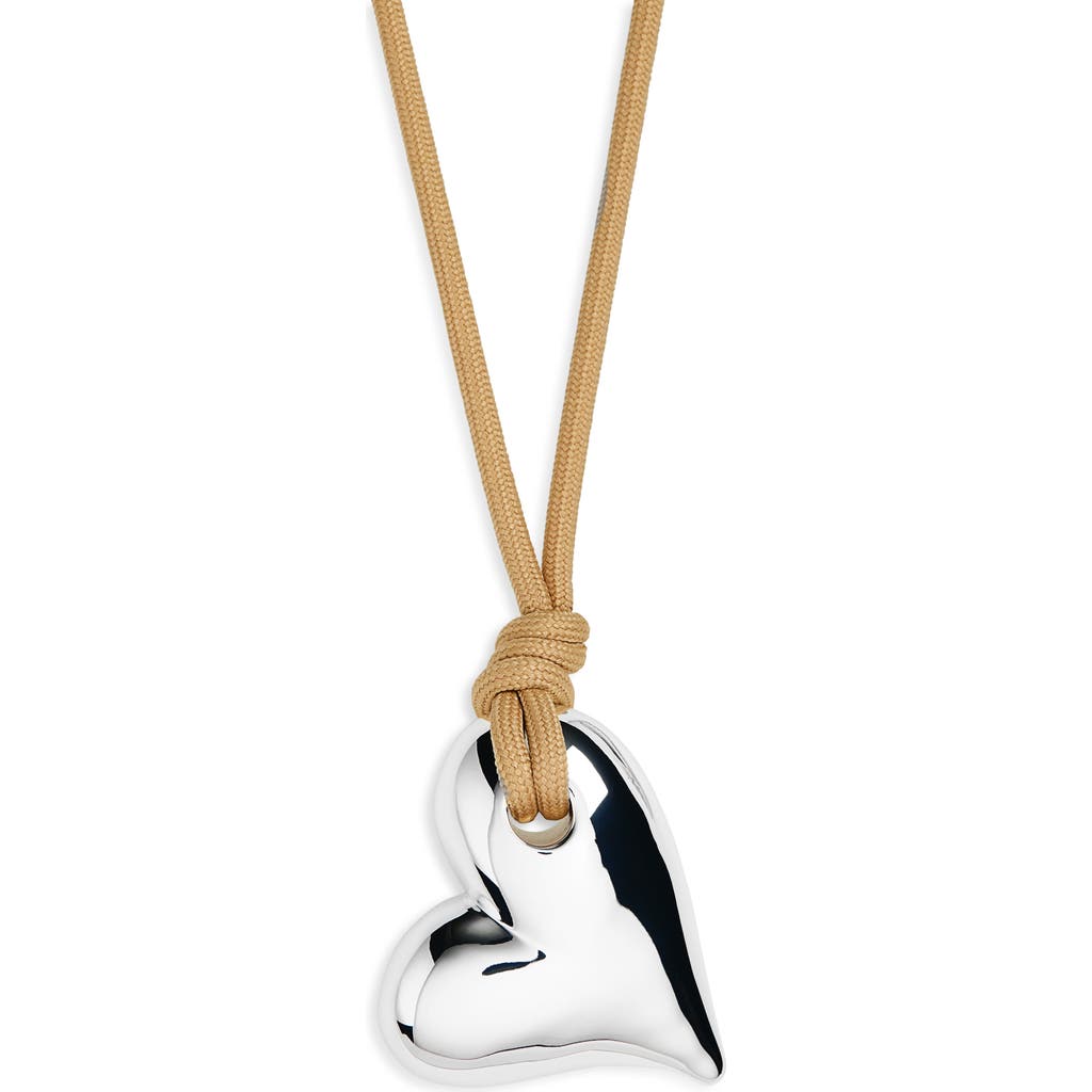 Jenny Bird Art Heart On A String Necklace In High Polish Silver