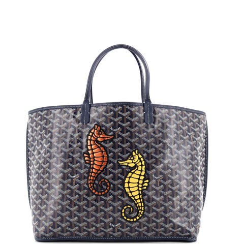 Anjou Reversible Tote Embroidered Coated Canvas PM