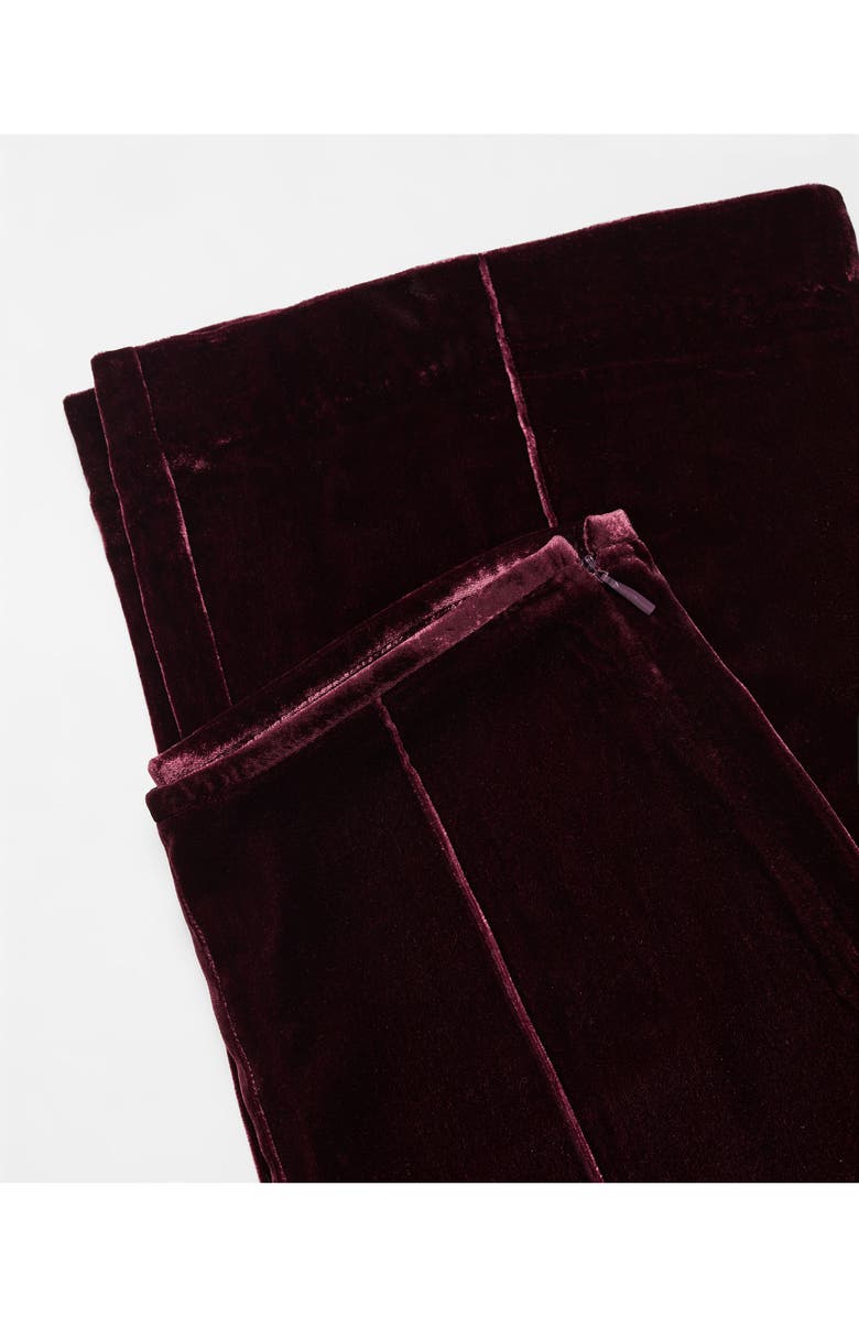 MANGO Seamed Flare Velvet Pants, Alternate, color, 