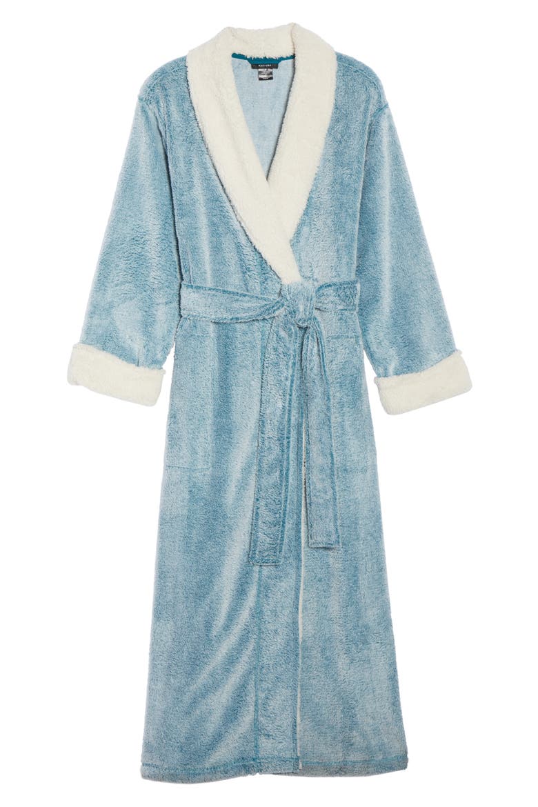 Plush Velour Robe, Alternate, color, LIGHT BLUE