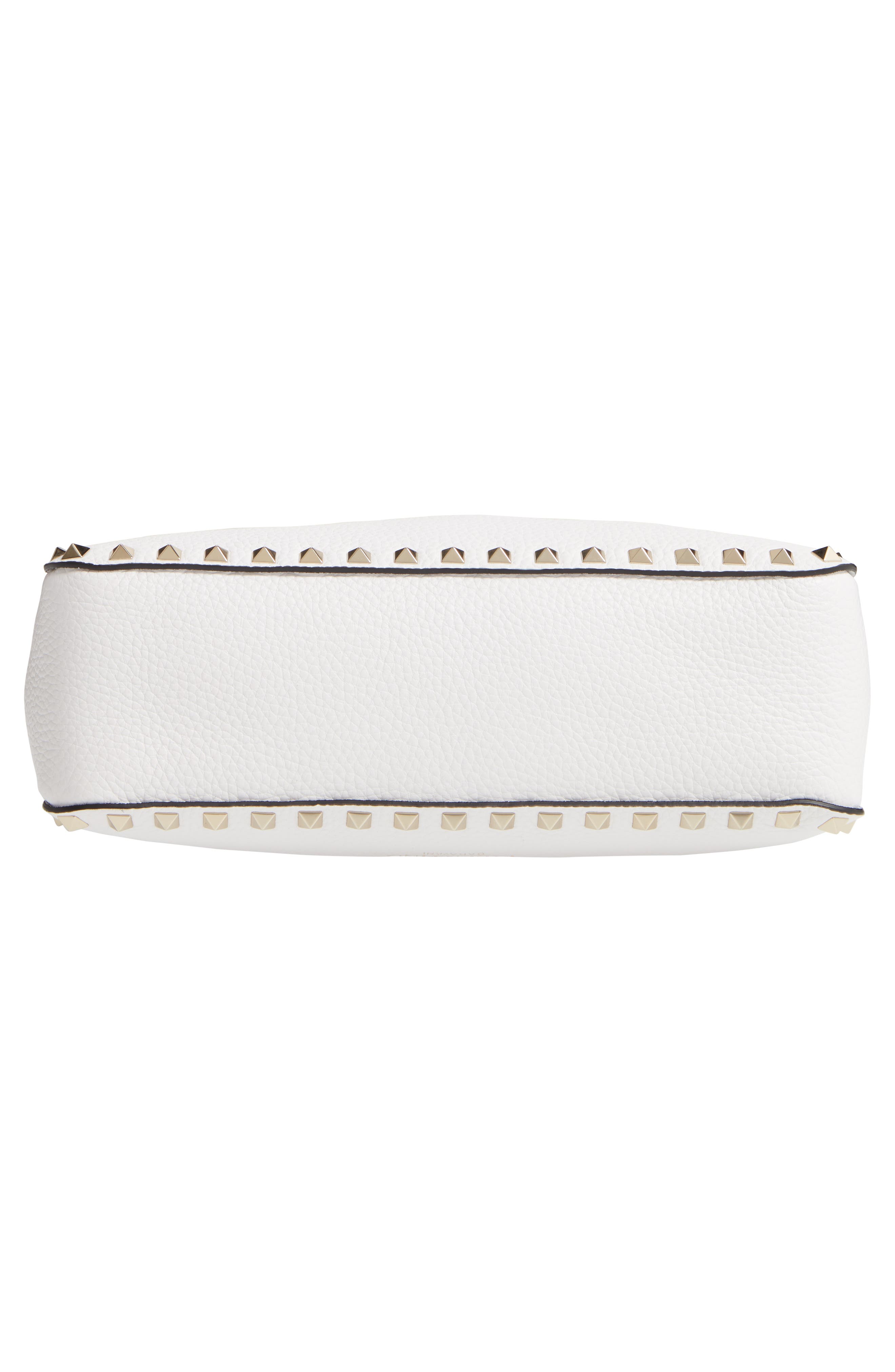 Rockstud Leather Hobo, Alternate, color, BIANCO ATTICO