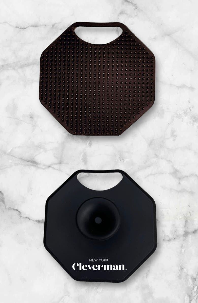 Cleverman Men's Face Scrubber, Silicone Cleansing Brush & Soft Massager, All Skin Types, Alternate, color, Black