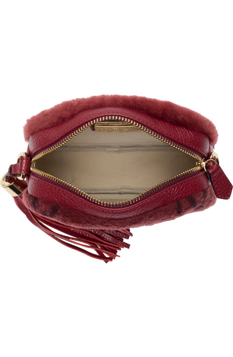 VALENTINO BY MARIO VALENTINO Nina Genuine Shearling Crossbody Bag, Alternate, color, Mahogany