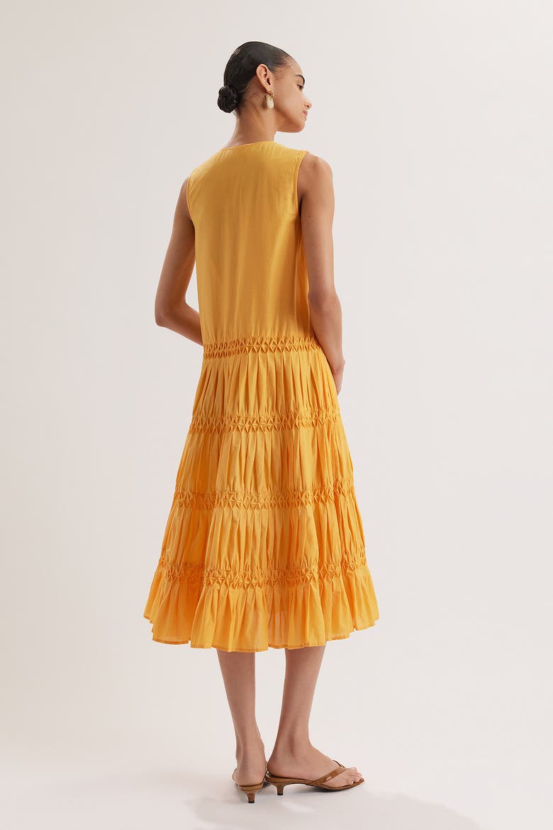 Wallis Smocked Dress, Alternate, color, Marigold