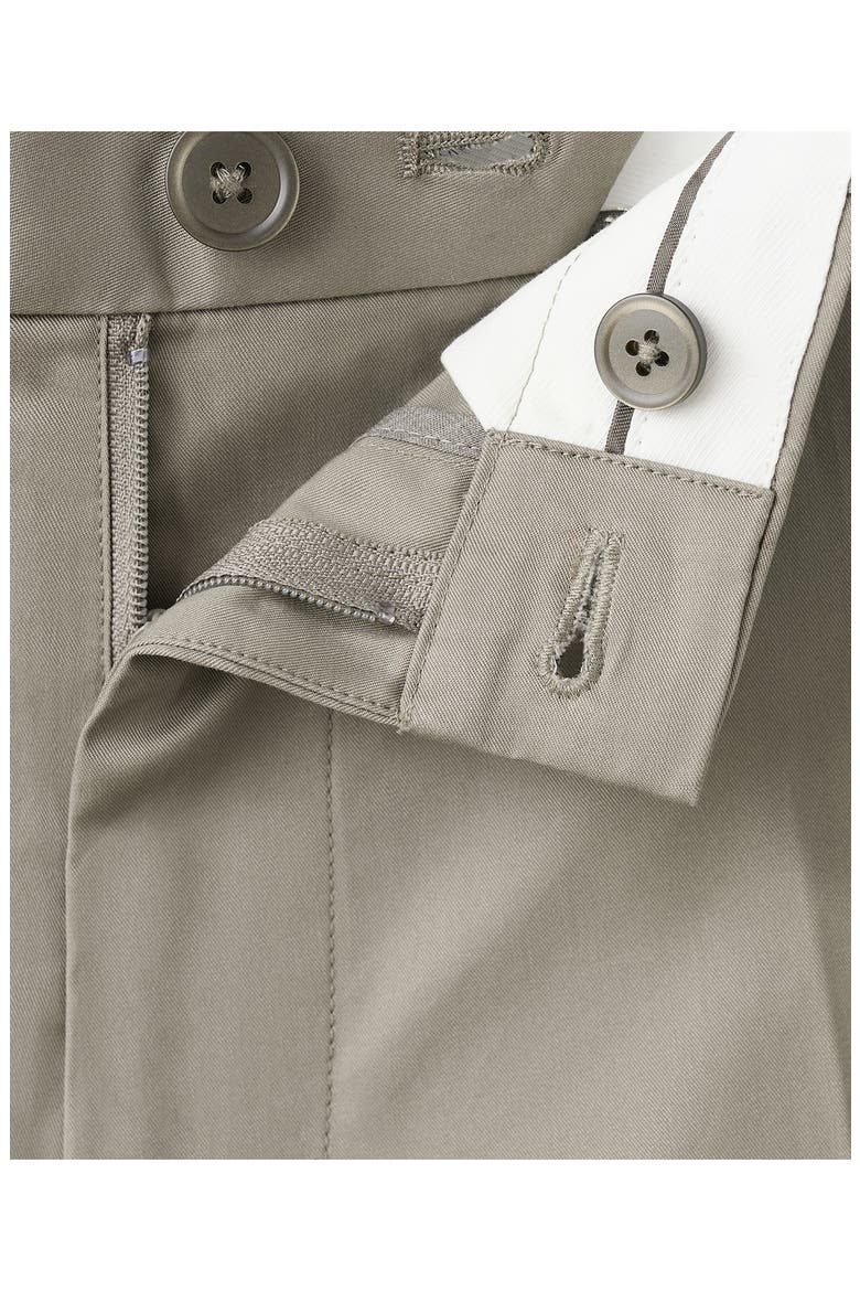 Slim Fit Flat Front Cotton Twill Pants, Alternate, color, BEIGE