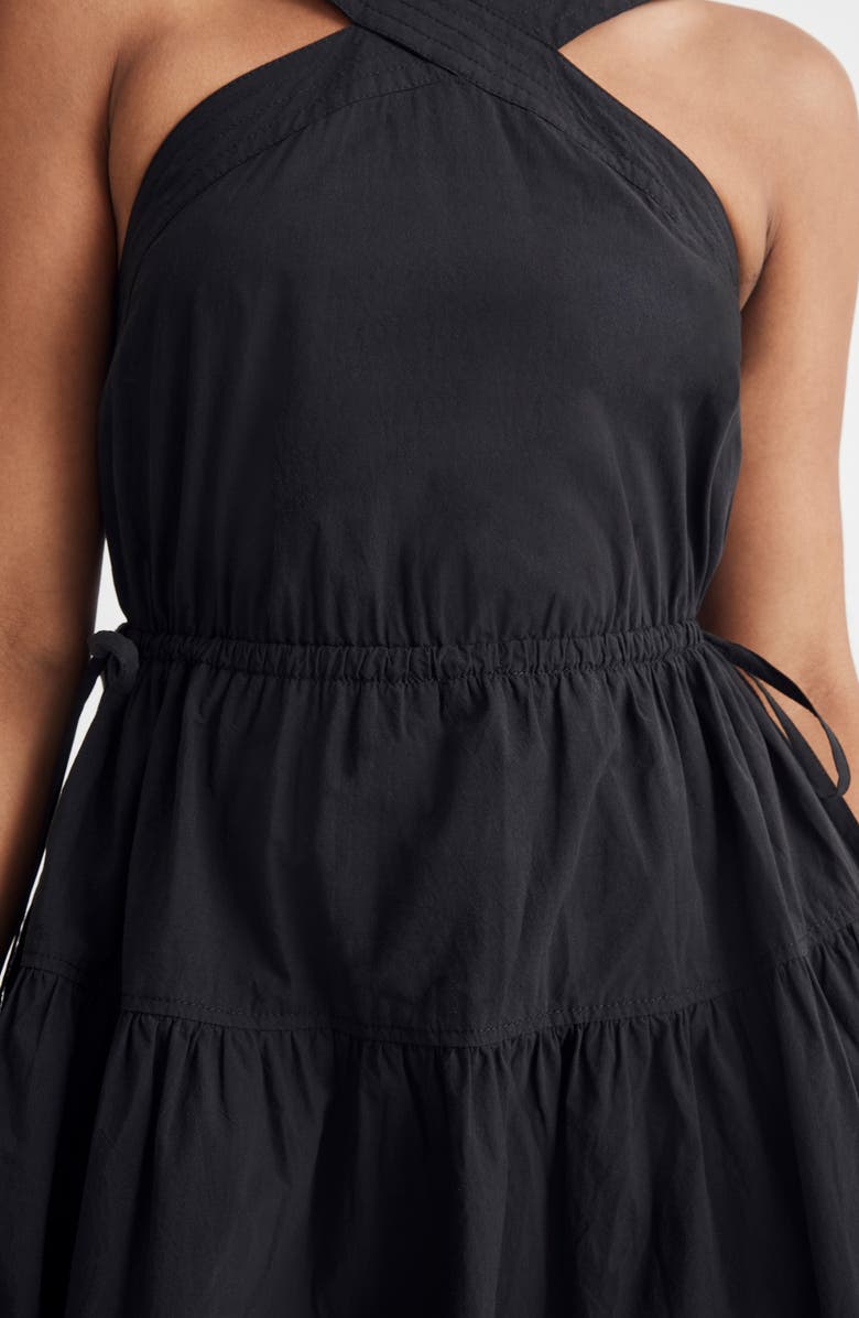 Madewell Halter Tiered Poplin Midi Dress, Alternate, color,