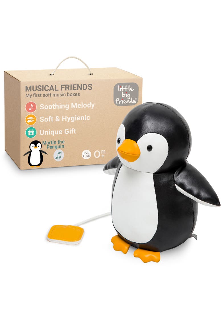 Musical Animals - Penguin, Plush Baby Music Box, Nursery Toy & Décor, Alternate, color, Black / White