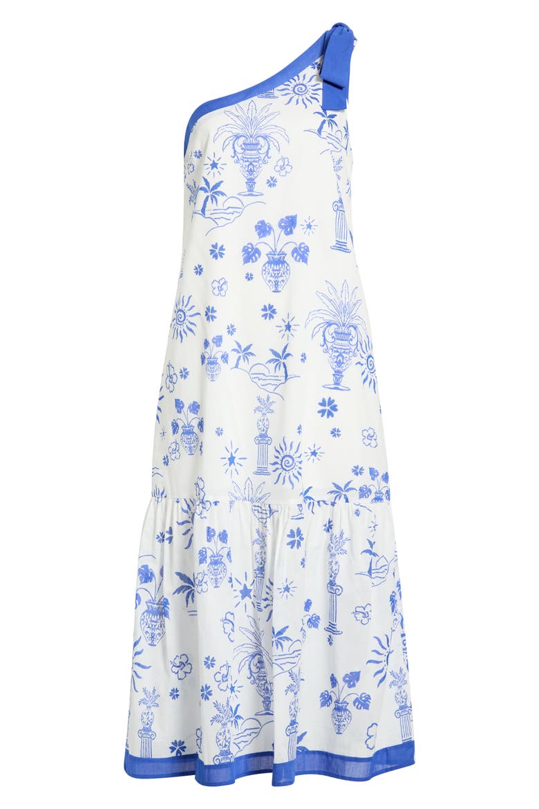 Alvina Tropics Nicol One-Shoulder Maxi Dress, Alternate, color, BLUE-WHITE